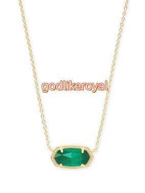 Elisa Gold Pendant Necklace in Emerald Cat's Eye